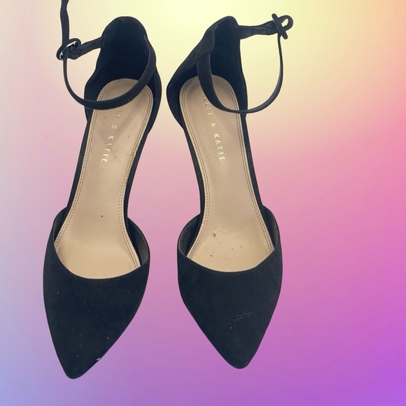 Kelly & Katie Black Ankle Strap Heels Size 10 - Picture 2 of 6